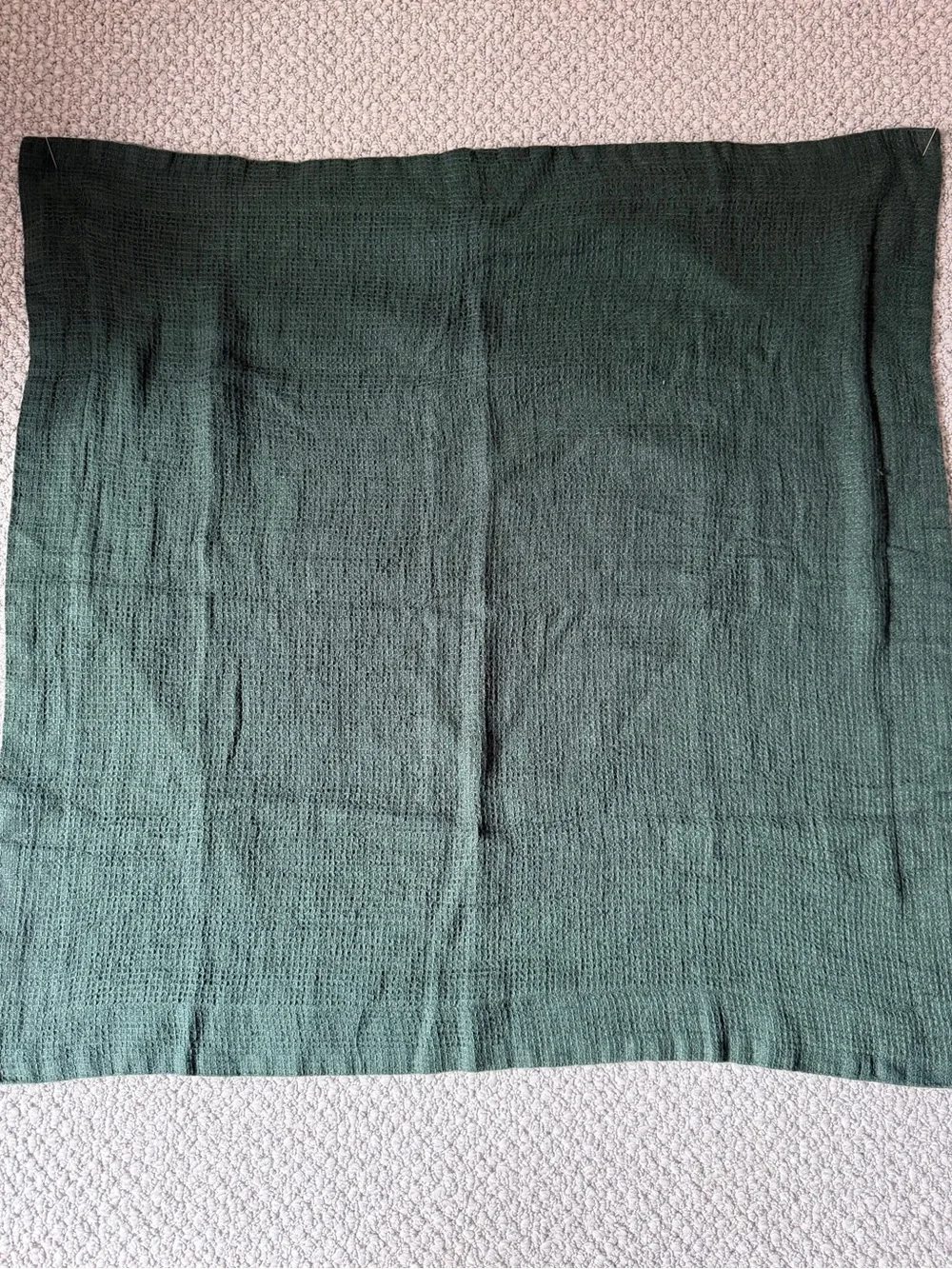 Pottery Barn Forest Green Linen Waffle Euro Pillow Sham